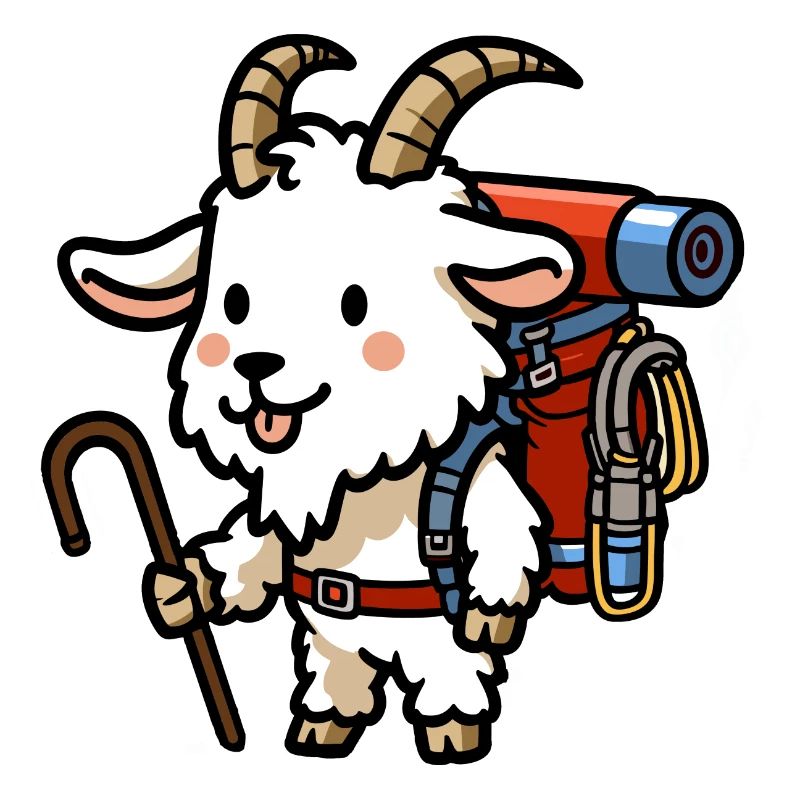 Mountaineer Goat Bock with Backpack Wanderlust