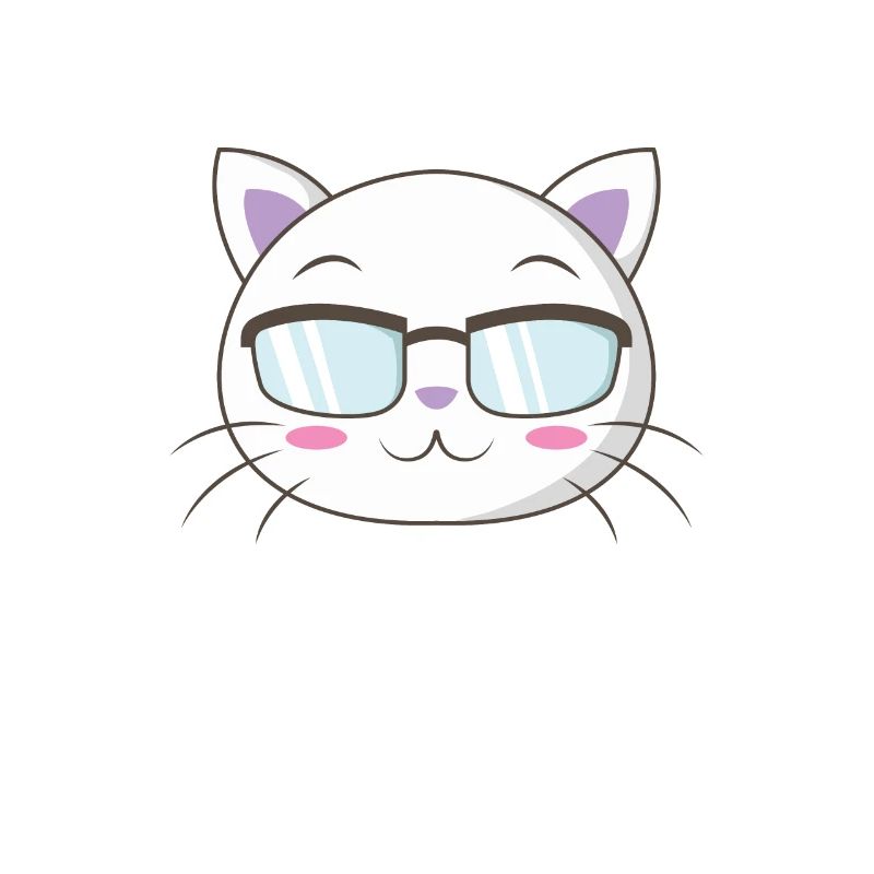 Nerd cat with nerd glasses