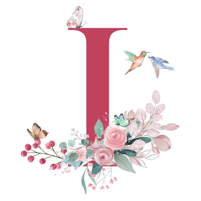 Buchstabe i floral - Geschenkidee