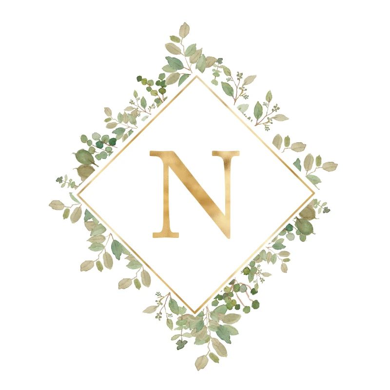N Monogram Eucalyptus Wreath