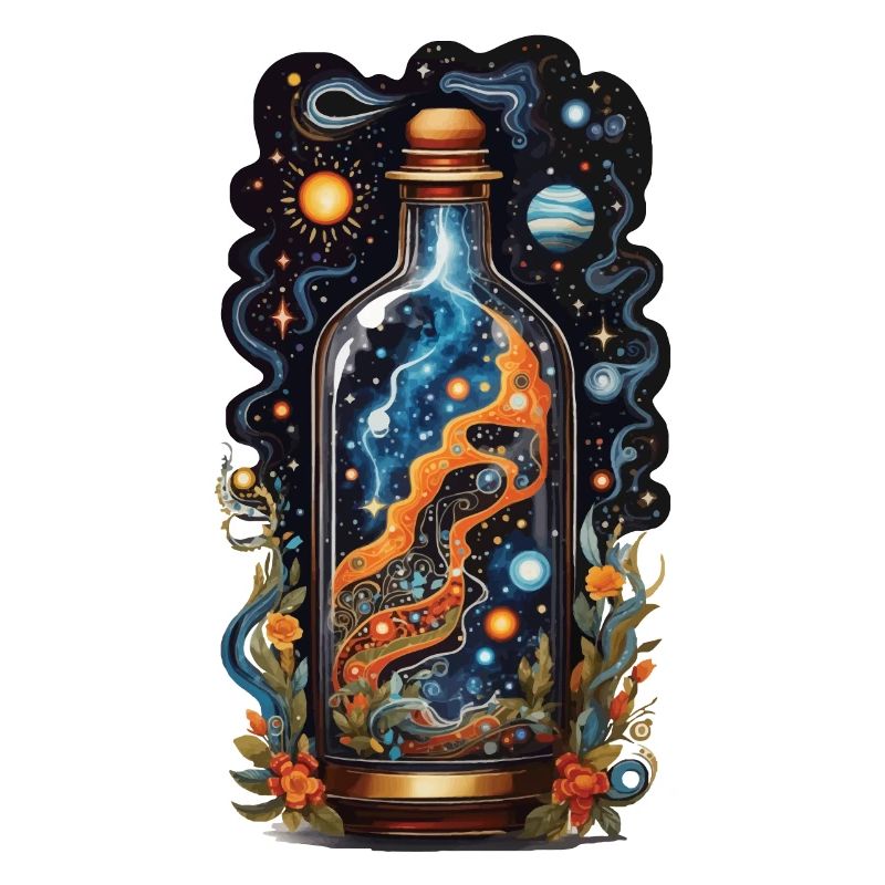 Galaxy in Bottle Boho Style Aesthetic
