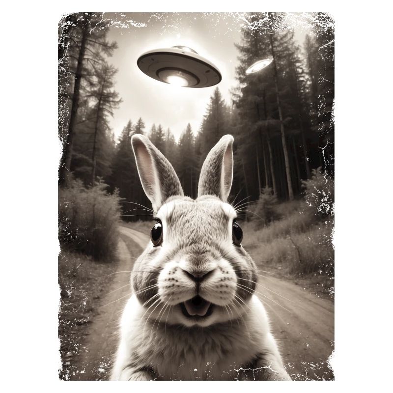 Funny Bunny Selfie Alien Spaceship