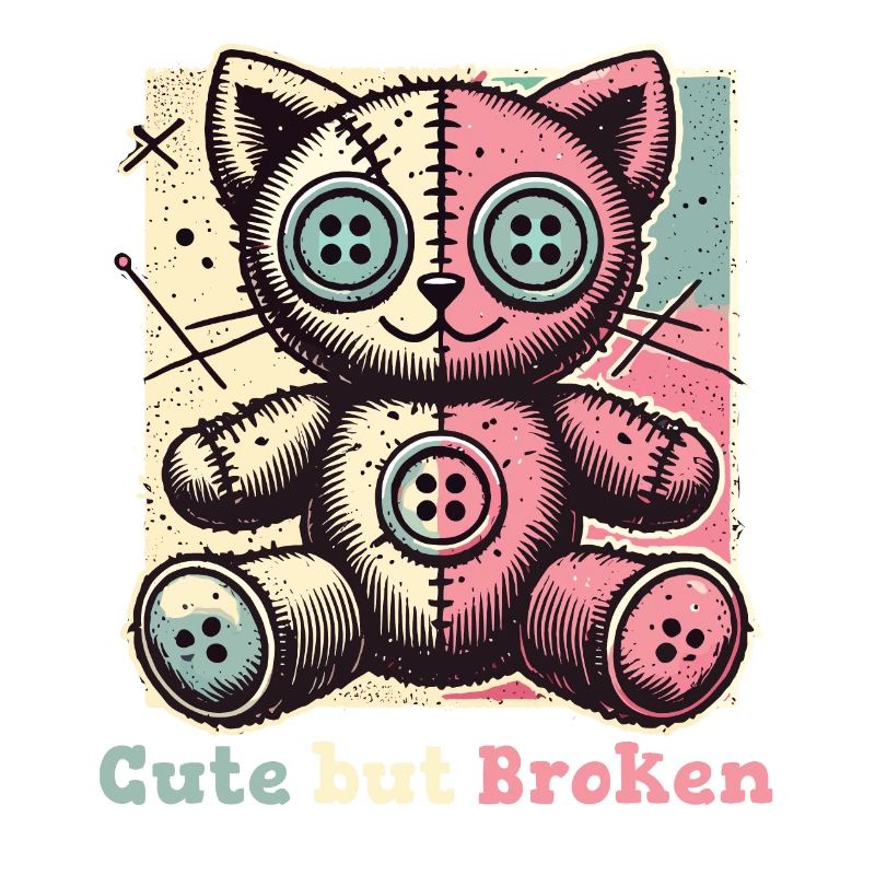 Mental Psychopath Cute But Broken Statement