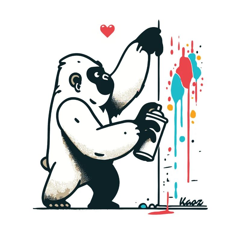 Graffiti-Gorilla mit Spraydose