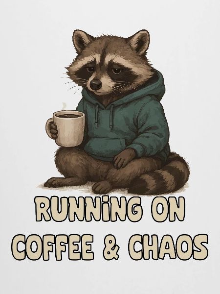  Waschbär mit Kaffee