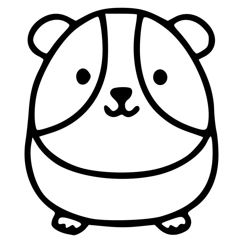 Mignon cochon d’Inde rond | Kawaii