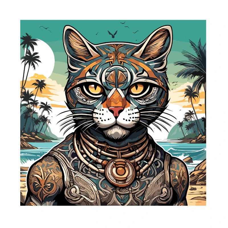 Tattoo / Tier / Kunst / cool / Comic / Katze