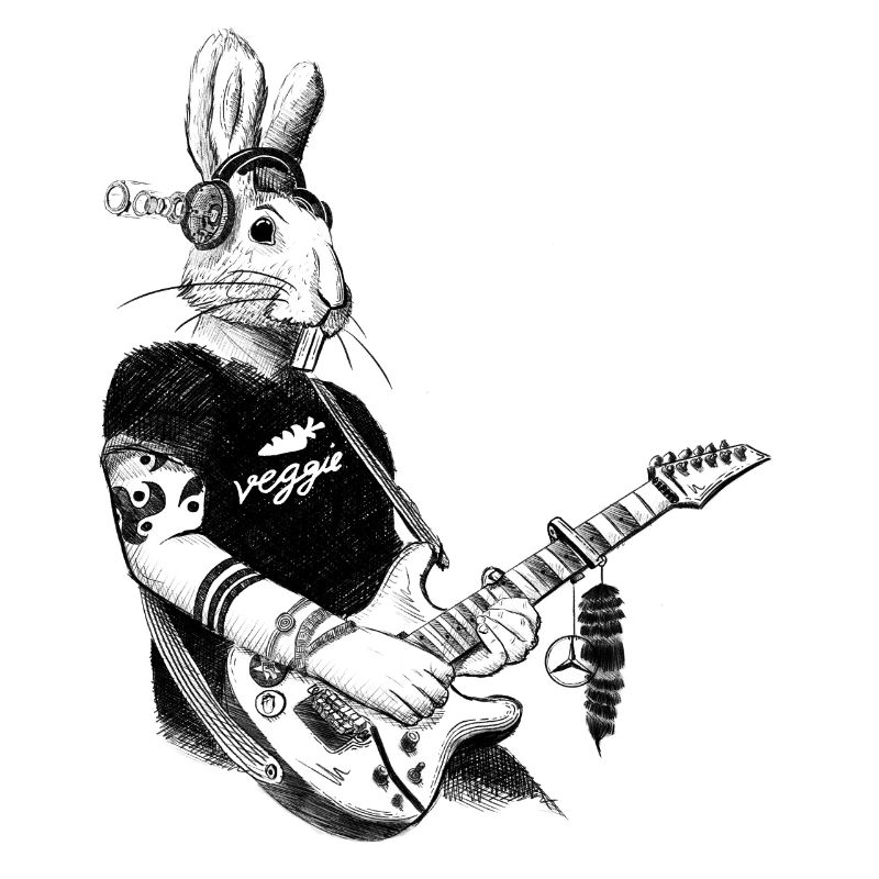 Veggie Guitar Bunny Design