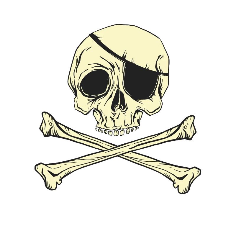 Cache-oeil crâne de pirate Jolly Roger