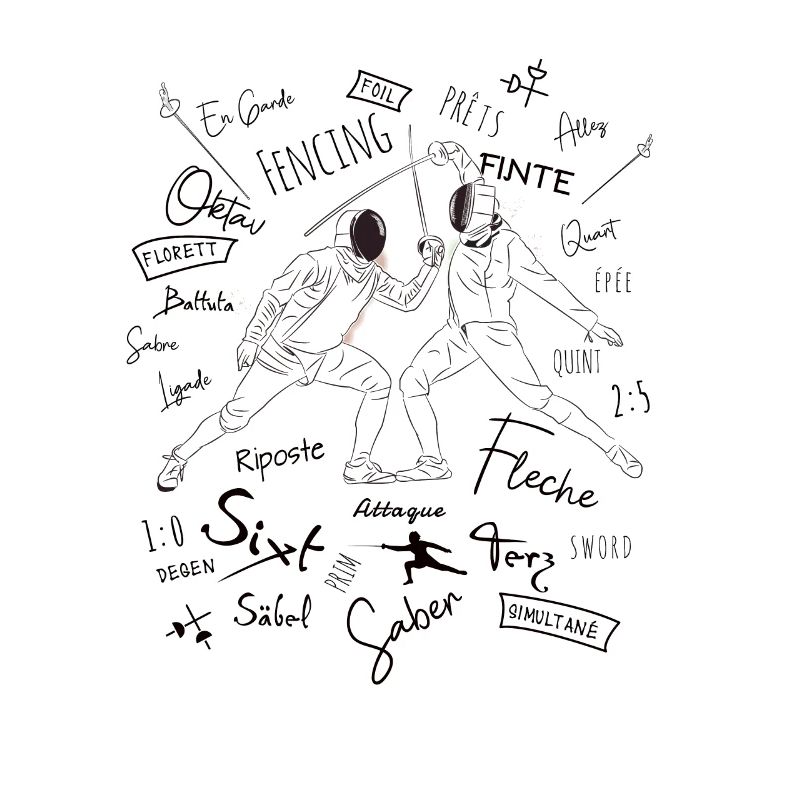 Fechten Begriffe Training Geschenk