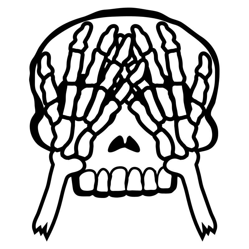 Nothing see skull hands