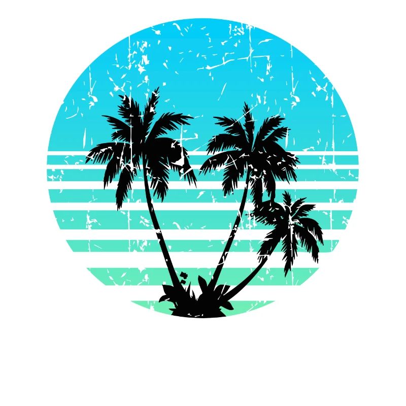Palm Trees Retro Sun