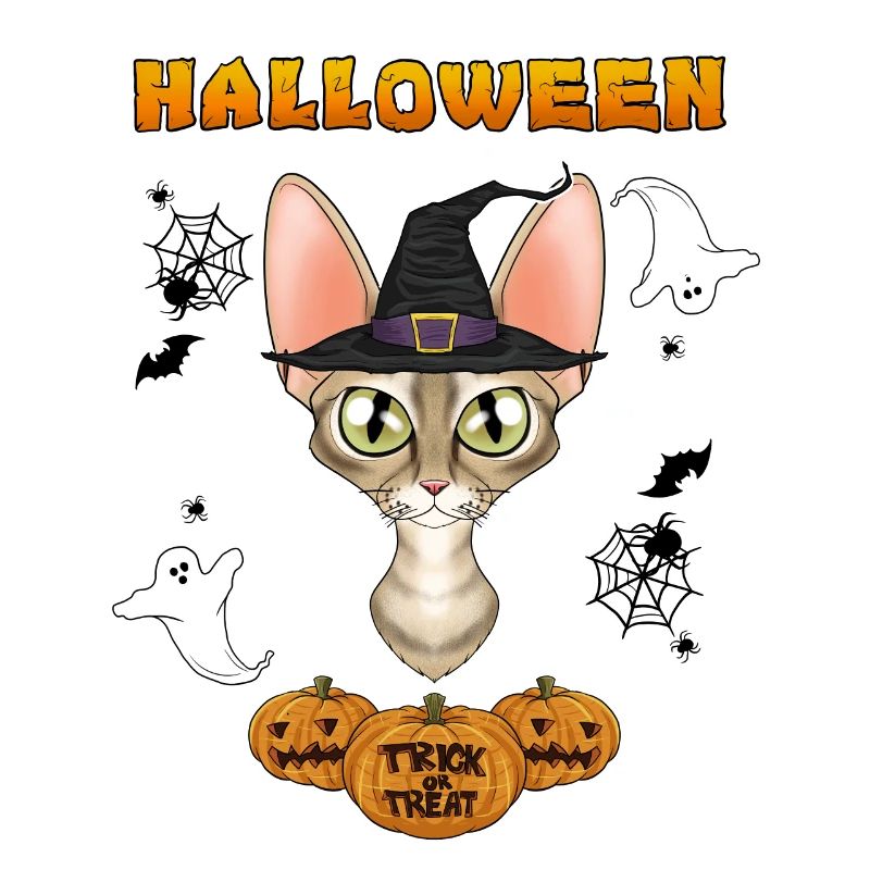 Devon Rex Cat Lover I Joyeux Halloween