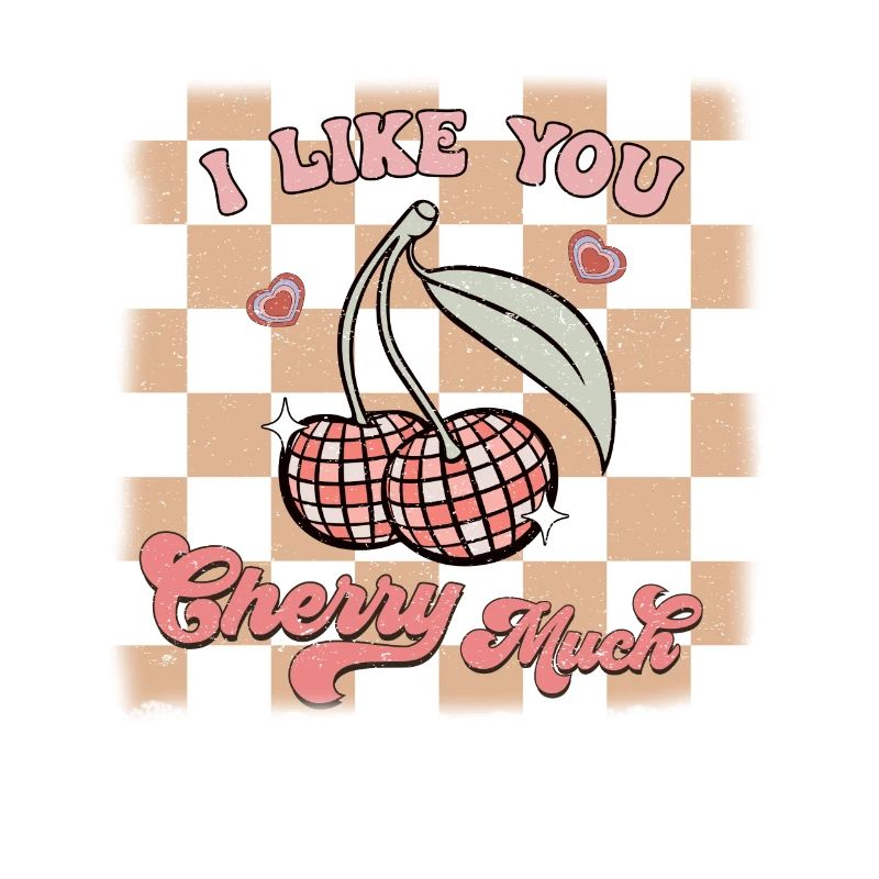 Ich Mag Dich Kirsche Viel Retro Valentines
