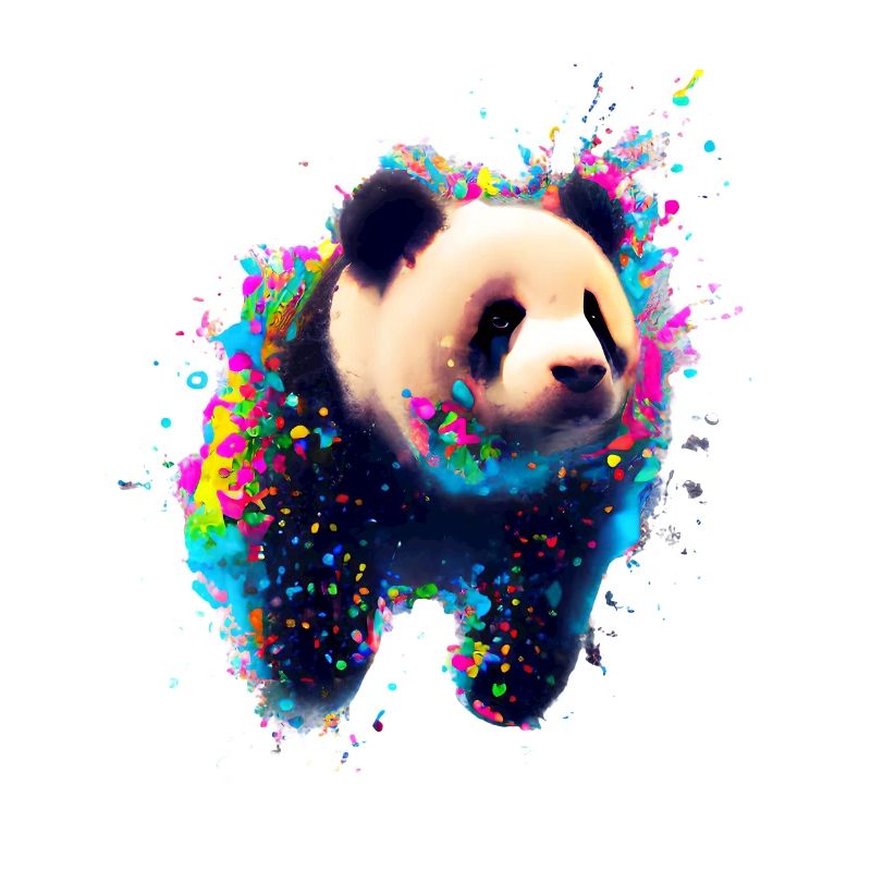 Explosion de couleur Panda Bear
