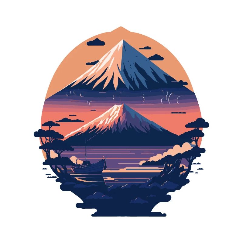 Serene Mount Fuji Sunset Peaceful River Scenery