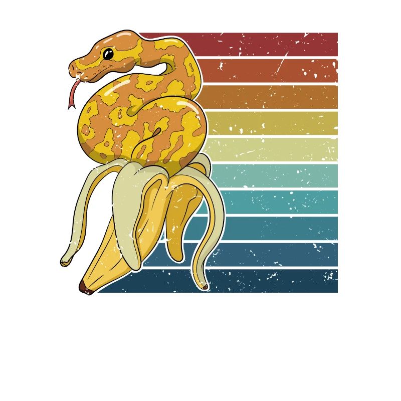 Retro Python Schlange Schuppenkriechtiere Banana