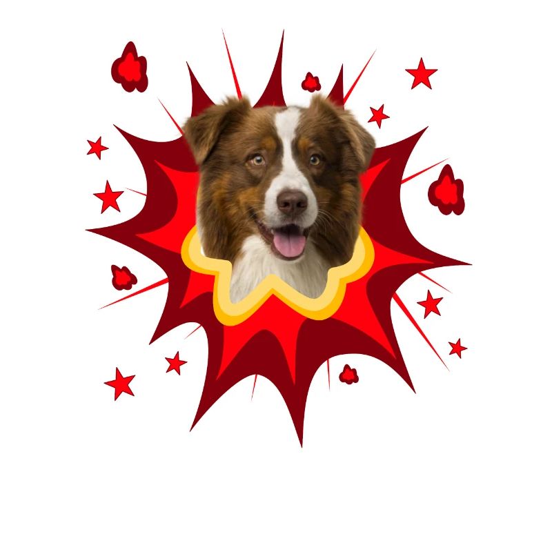 Conception de chien comique - Pow - Border Collie