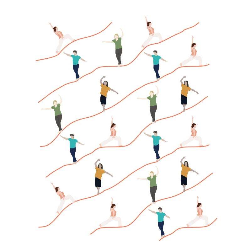 Pattern Illustration Slackers Balancing Indoor