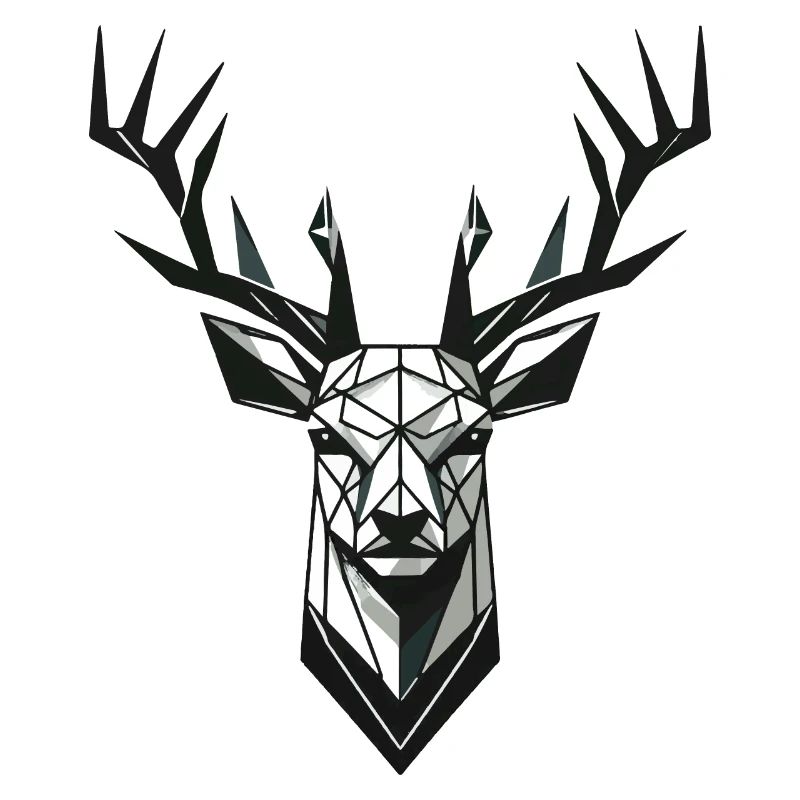 Geometrischer Hirsch mit Geweih