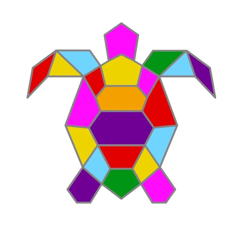 Geometric Colorful Turtle / Gift Idea