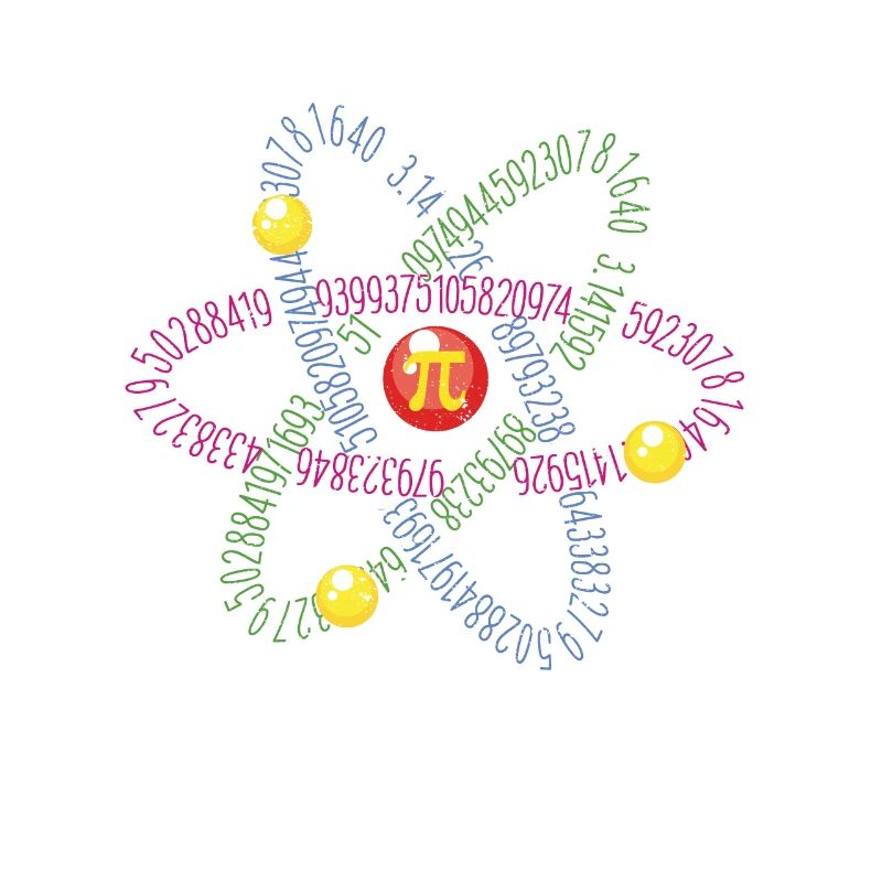 Math Lover, Pi Tag, Atom Symbol, Numbers 3.14
