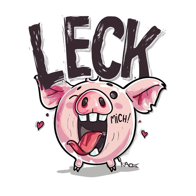 Cochon mignon de dessin animé coquin : léchez-moi