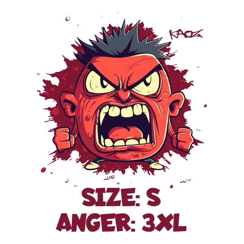 Taille S, Rage 3XL Taille : Angry Little Guy