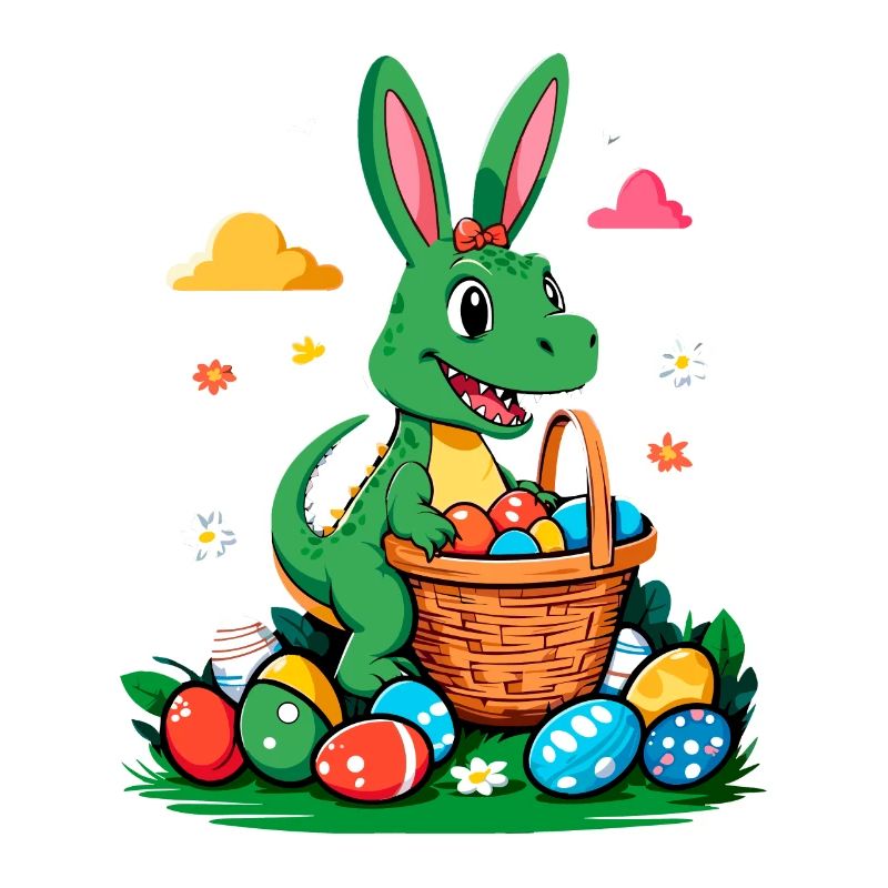 Iconic Easter Dinosaur T-Rex Bunny Funny Easter