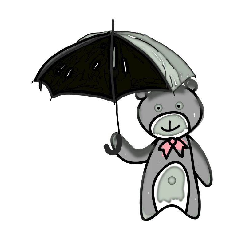 Teddybär mit Regenschirm