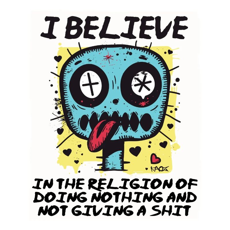 Religious believer doing nothing