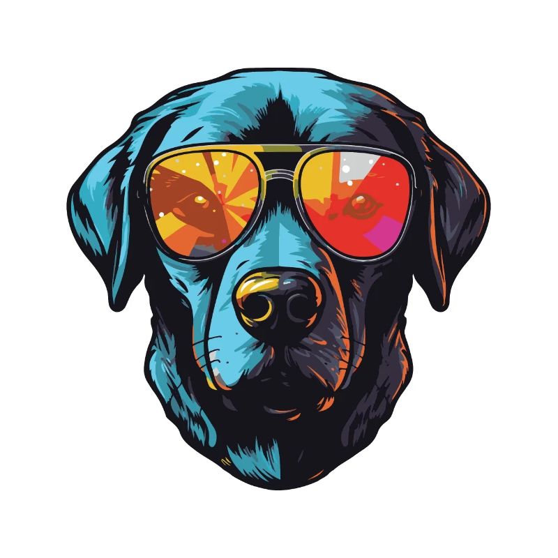 Labrador Hund Kopf Cool