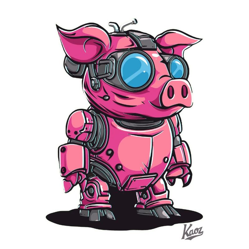 Cyber Cyborg Robot Pig