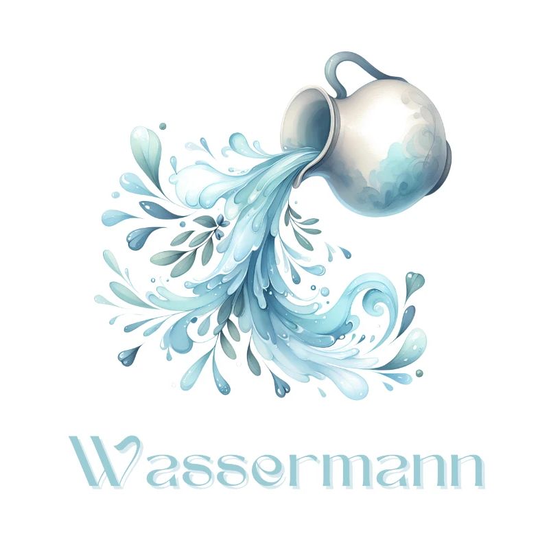 Wassermann Sternzeichen Aquarell Geschenk