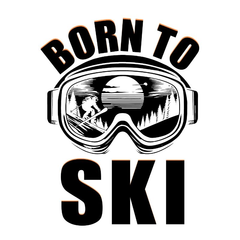 Born To Ski Sci Sciatore Sport invernali Sci
