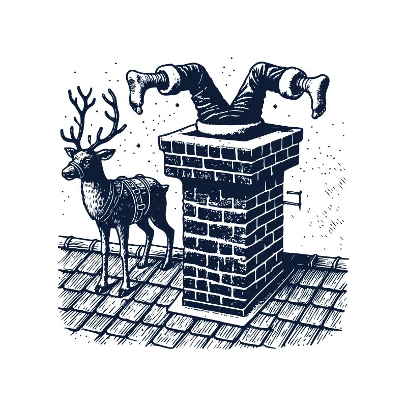 Le joyeux Noël est dans la cheminée