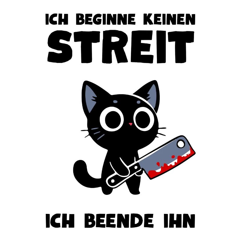 Katze mit Messer – Ich beende jeden Streit