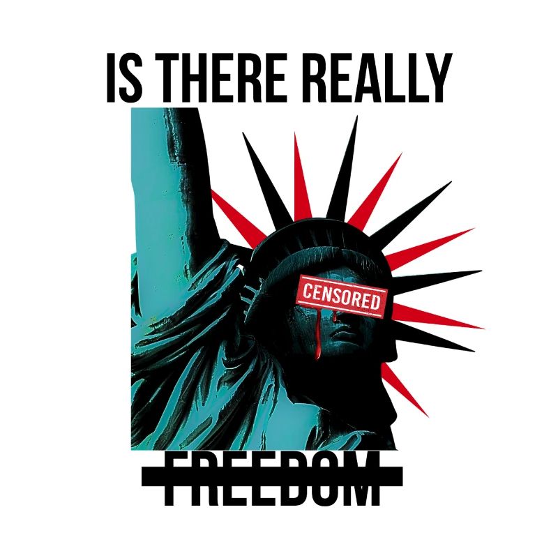 Rebellious Statue with Censorship Elements