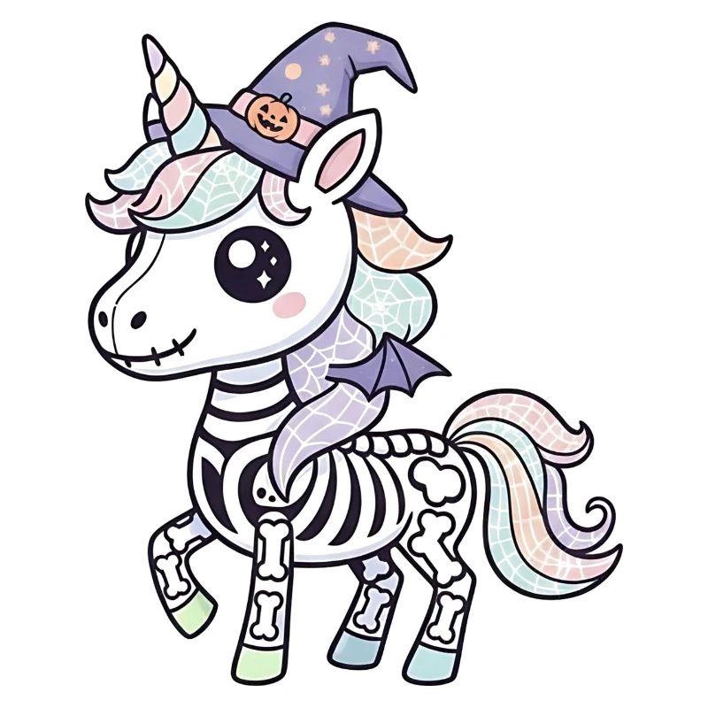 Boho Skelett Einhorn - Halloween Unicorn Lover