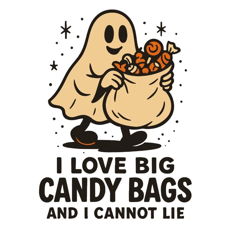 I Love Big Candy Bags Halloween Funny Saying Ghost