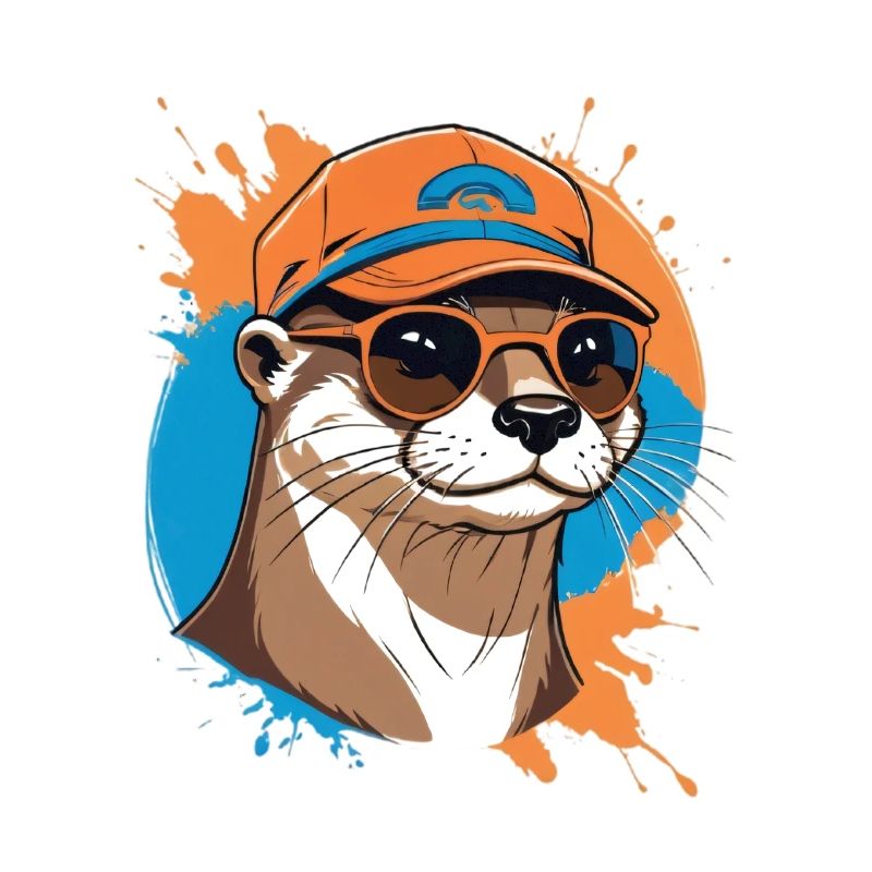 Otter im Cap mit Sonnenbrille