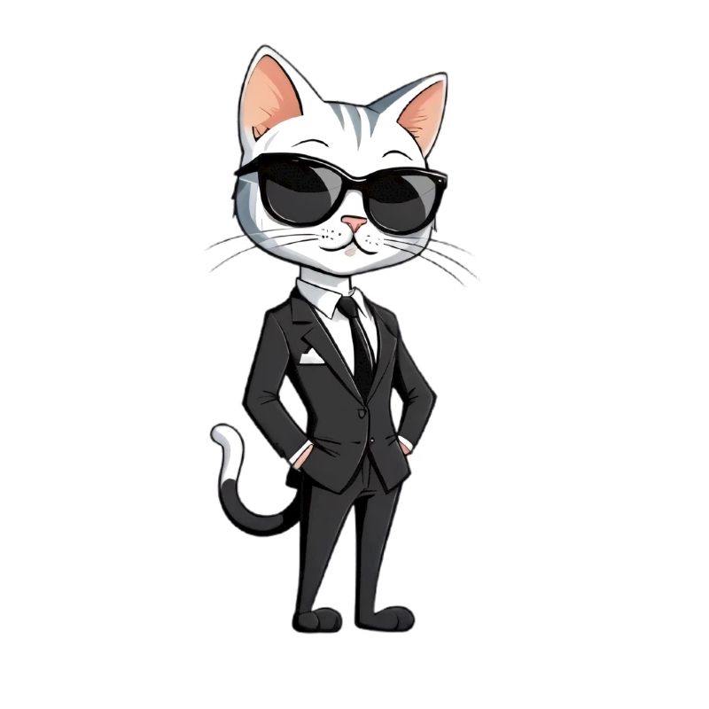 Eleganter Katzenheld im Anzug