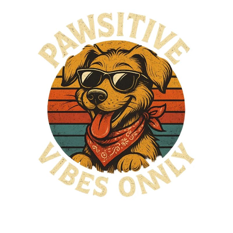 Pawsitive Vibes Only Hund Retro