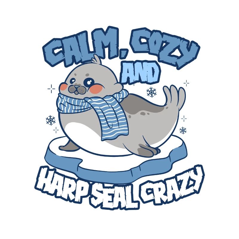 Sattelrobbe Robben Harp Seal Crazy
