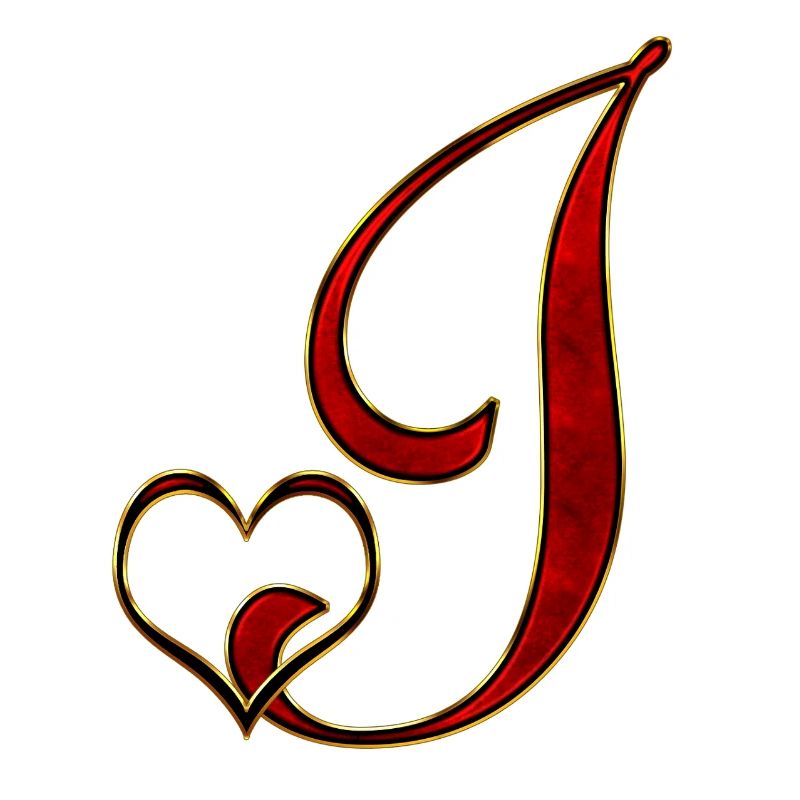 Rotgoldenes J-Herz Monogramm