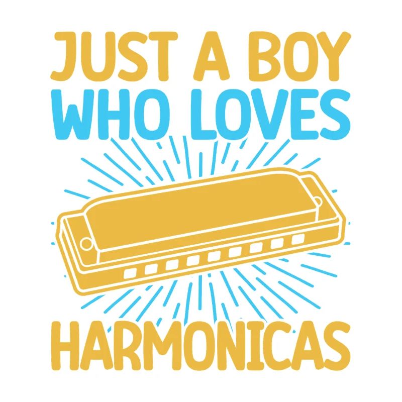 Funny Harmonica Player Just A Boy Who Loves