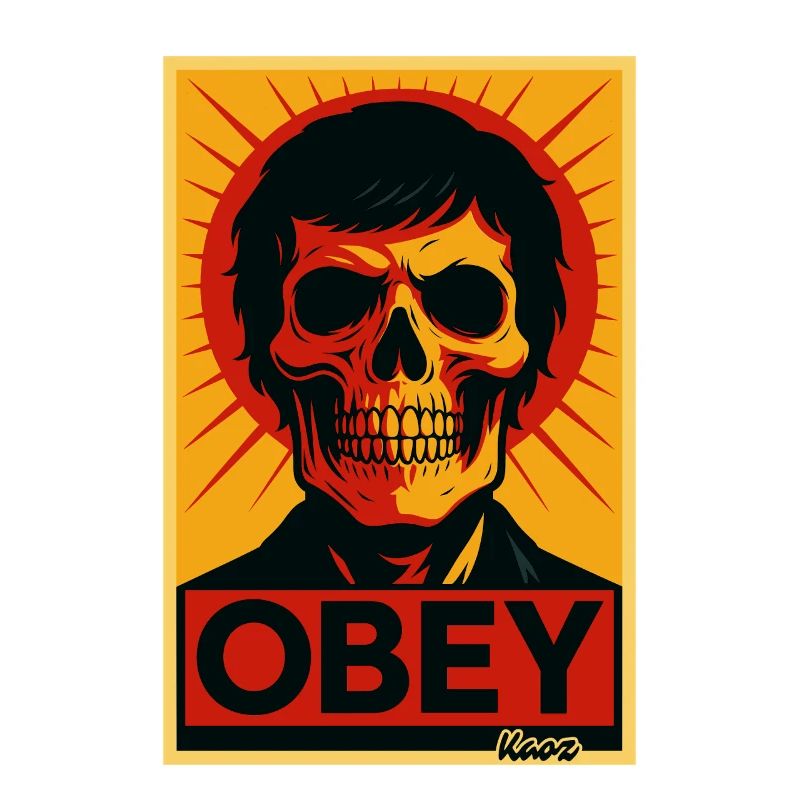 Skull Rays Pop-Art-Poster