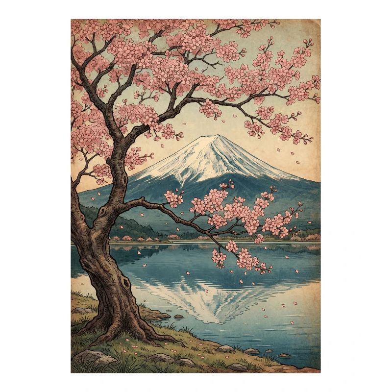 Kirschblüten am Mount Fuji