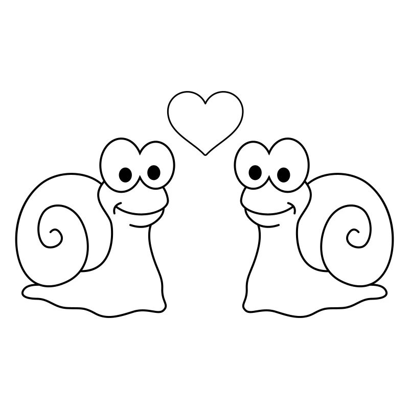 Escargot Comique Couple Amour
