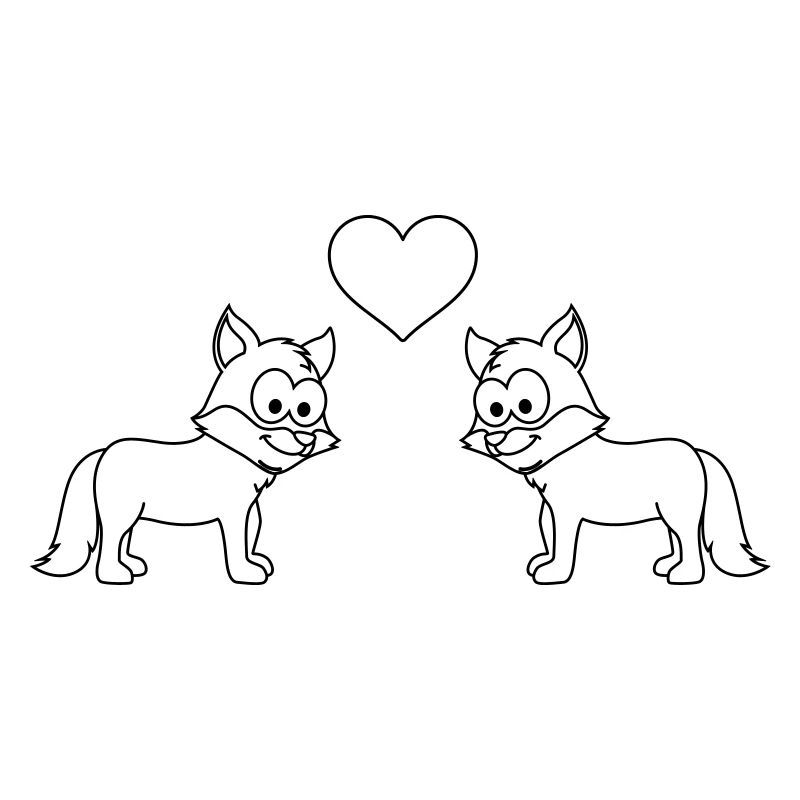 Fuchs Comic Paar Liebe